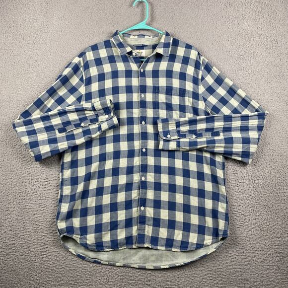 Marine Layer Button Up Shirt Men's XL Green Blue Plaid Causal Preppy Outdoors - Picture 1 of 8